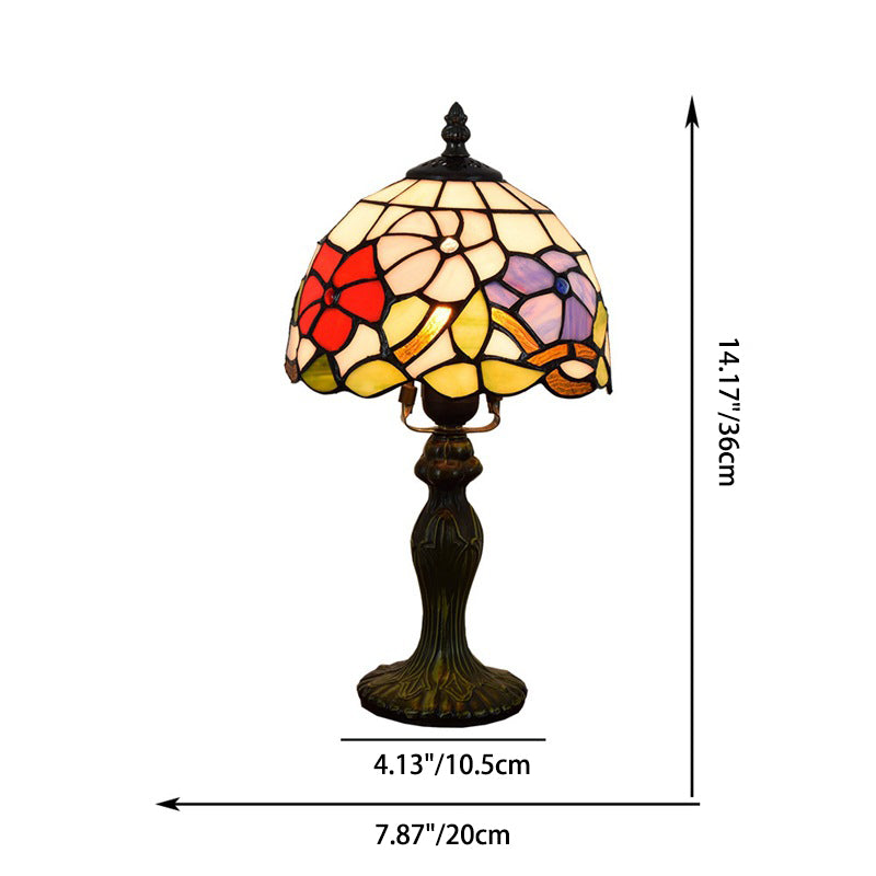 Flower Aluminum Stained Glass Table Lamp