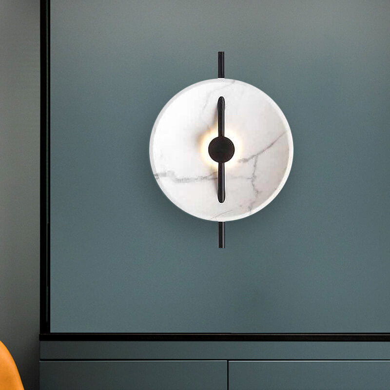 Round Marble Iron Wall Lamp