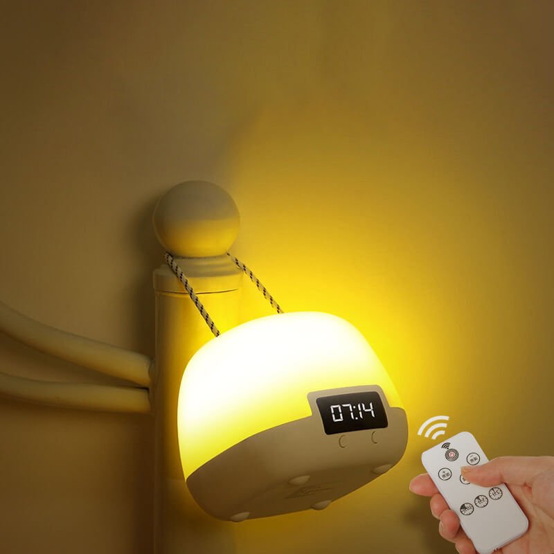 Portable Clock Night Table Lamp