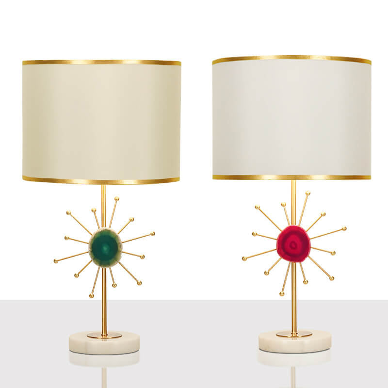 Fabric Agate Table Lamp