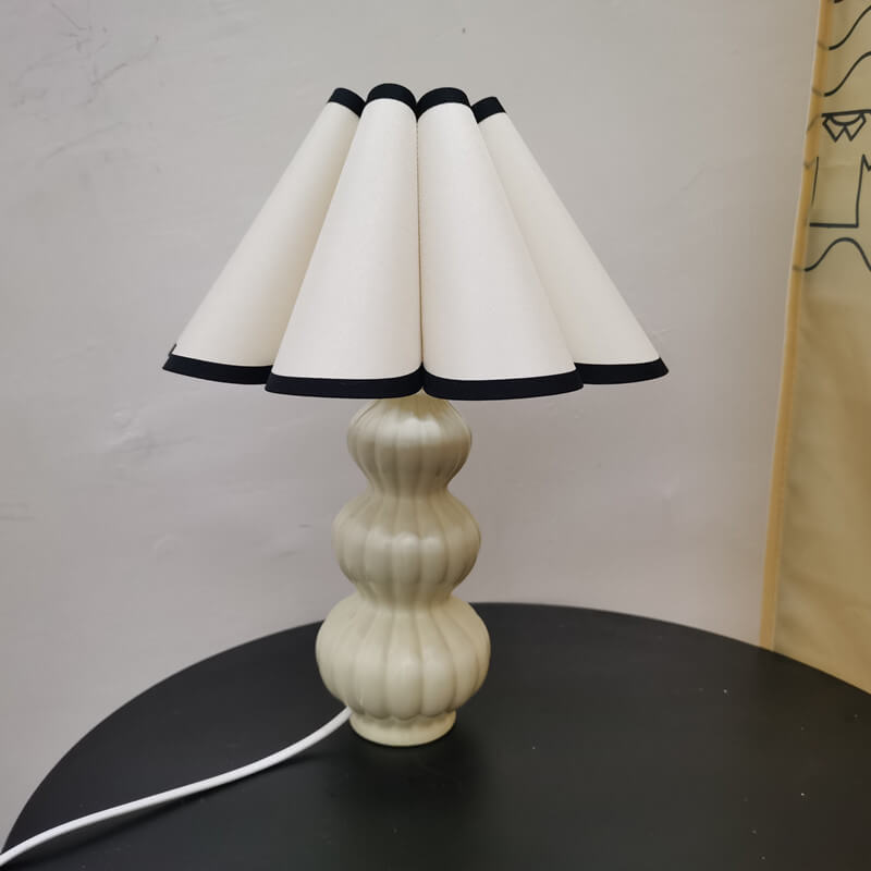 Pleated Ceramic Cloth Table Lamp