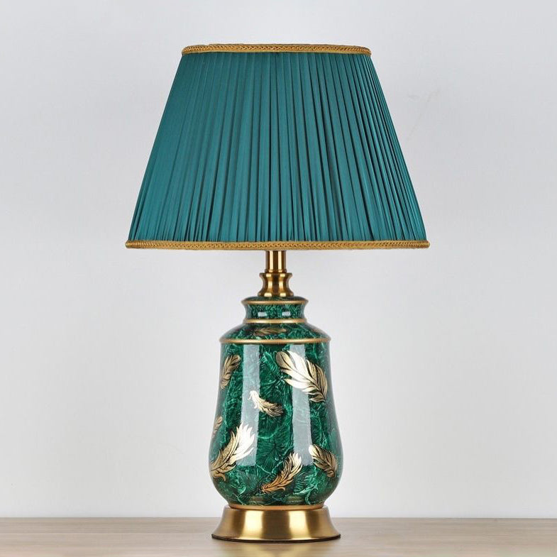 Cylinder Ceramic Fabric Iron Table Lamp