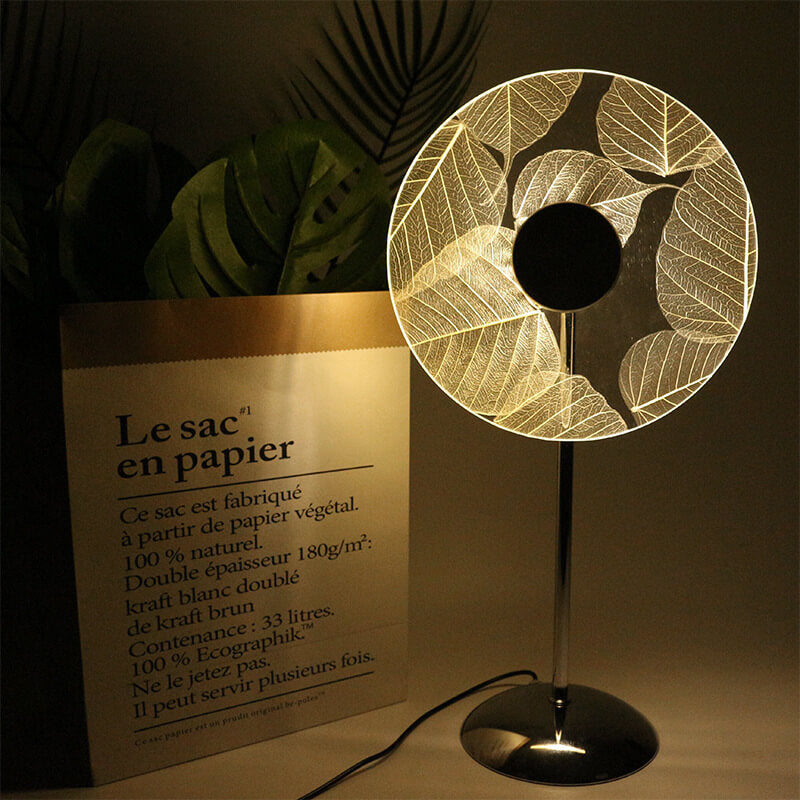Acrylic Leaf Pattern Design Table Lamp