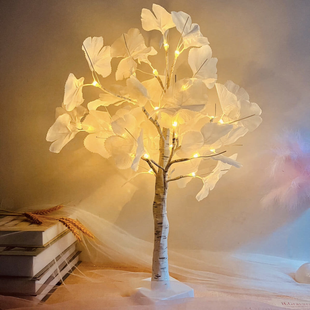 Christmas Lighted Ginkgo Tree Table Lamp