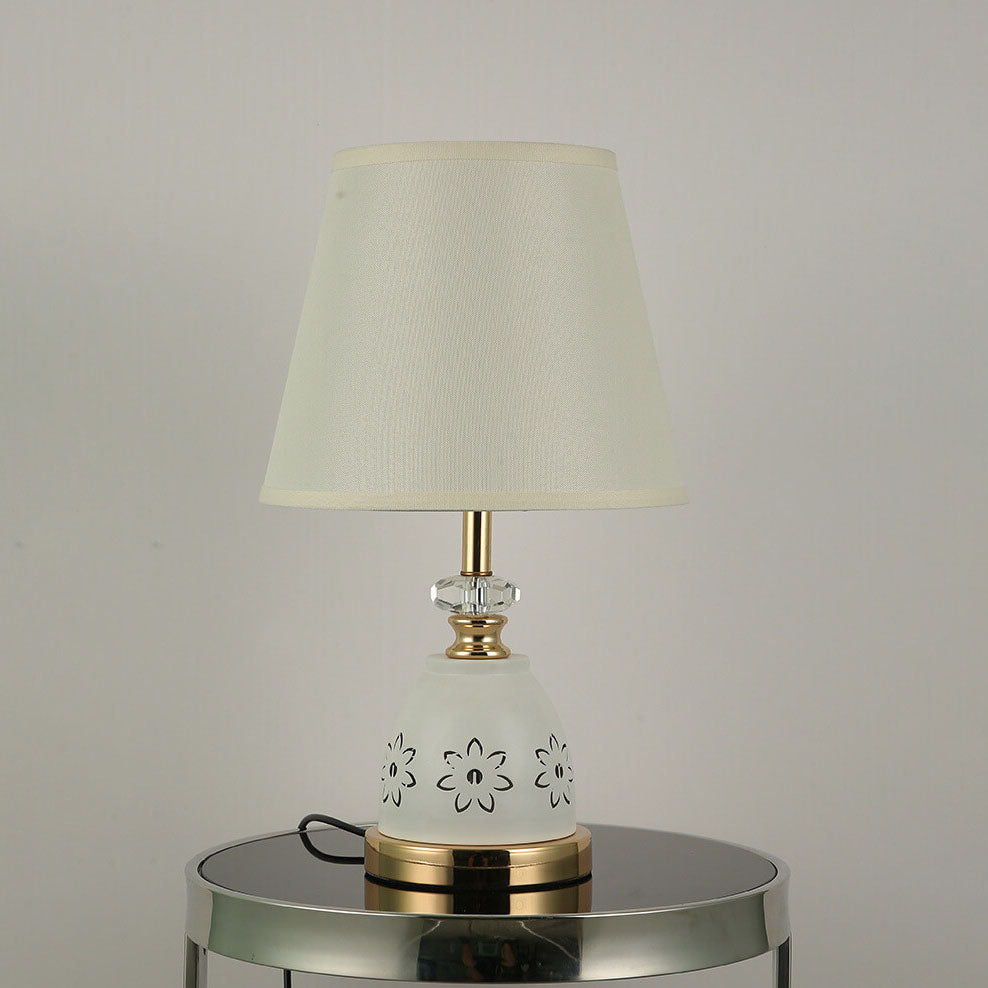 Solid Color Hardware Fabric Table Lamp