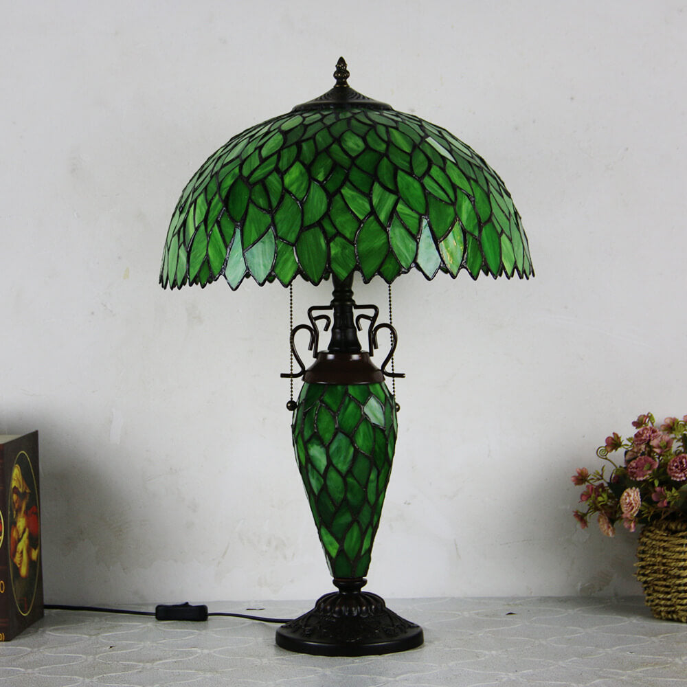 Glass Iron 2-Light Table Lamp