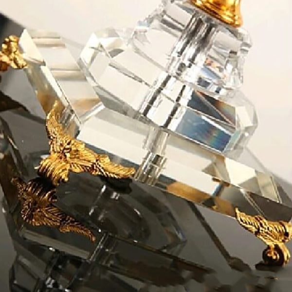 Fabric Candle Holder Crystal 4-Light Table Lamp