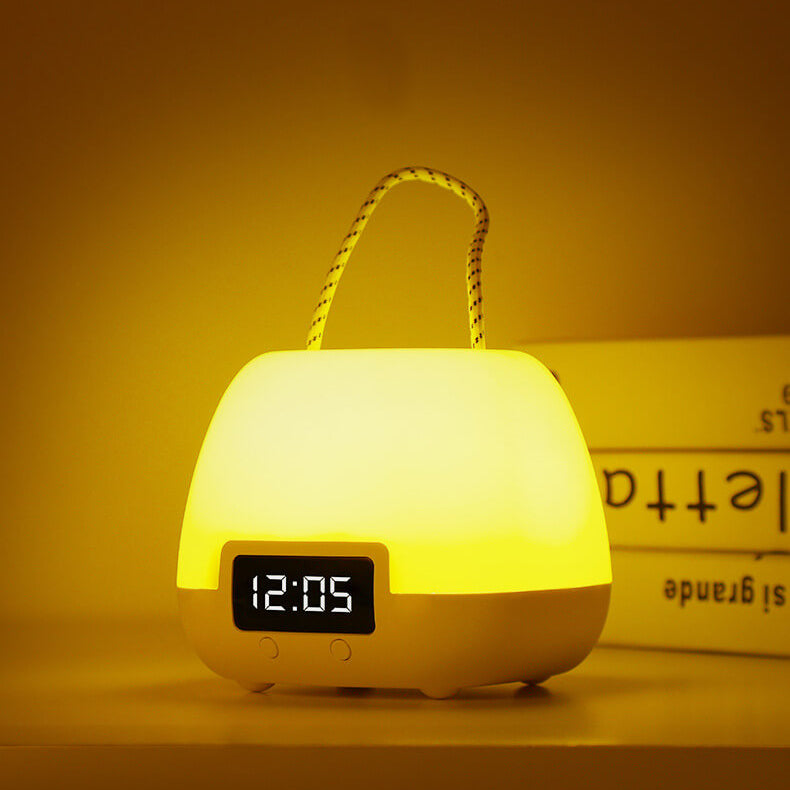 Portable Clock Night Table Lamp