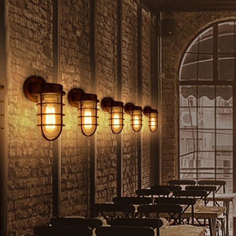 Aluminum Round Cage Entryway Wall Lamp