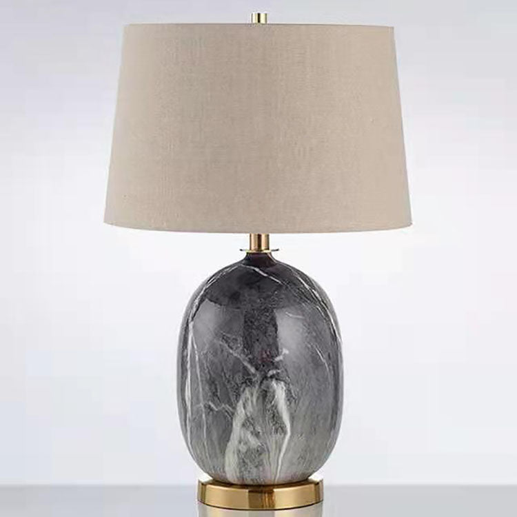 Round Vase Ceramic Fabric Table Lamp