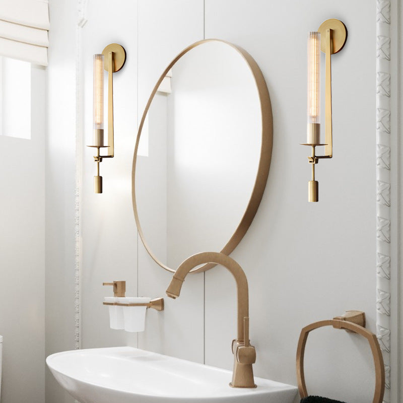 Iron Glass Cylinder Strip Wall Lamp