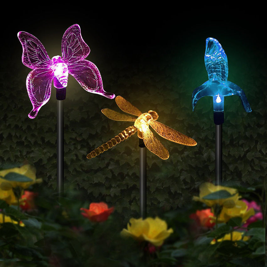 Solar Hummingbird Butterfly Dragonfly Outdoor Light