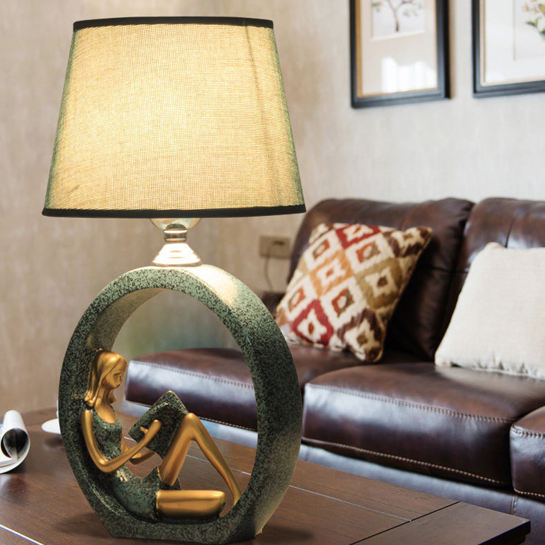Round Girl Boy Resin Table Lamp