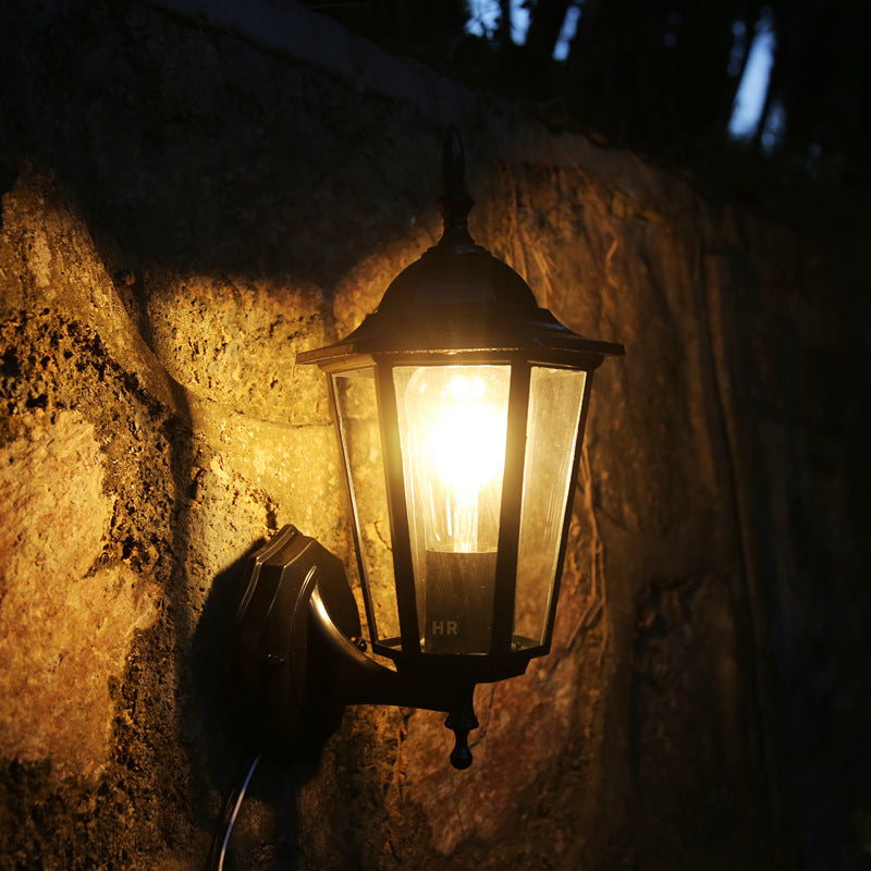 Hexagonal Aluminum Frame Frosted Outdoor Light