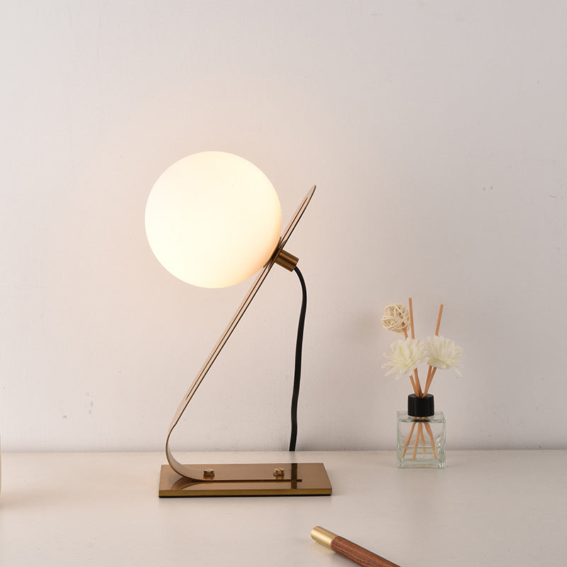 Round Iron Glass Study Table Lamp
