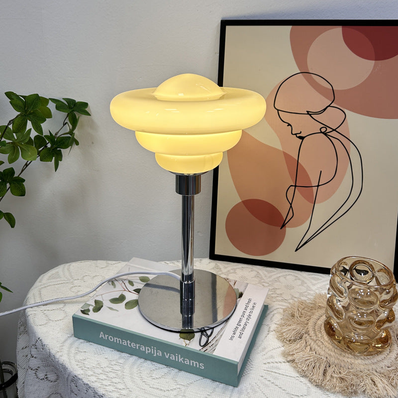 Metal Glass Ripple Gyro Table Lamp