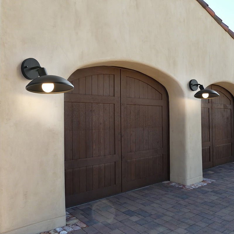 Round Iron Patio Outdoor Light