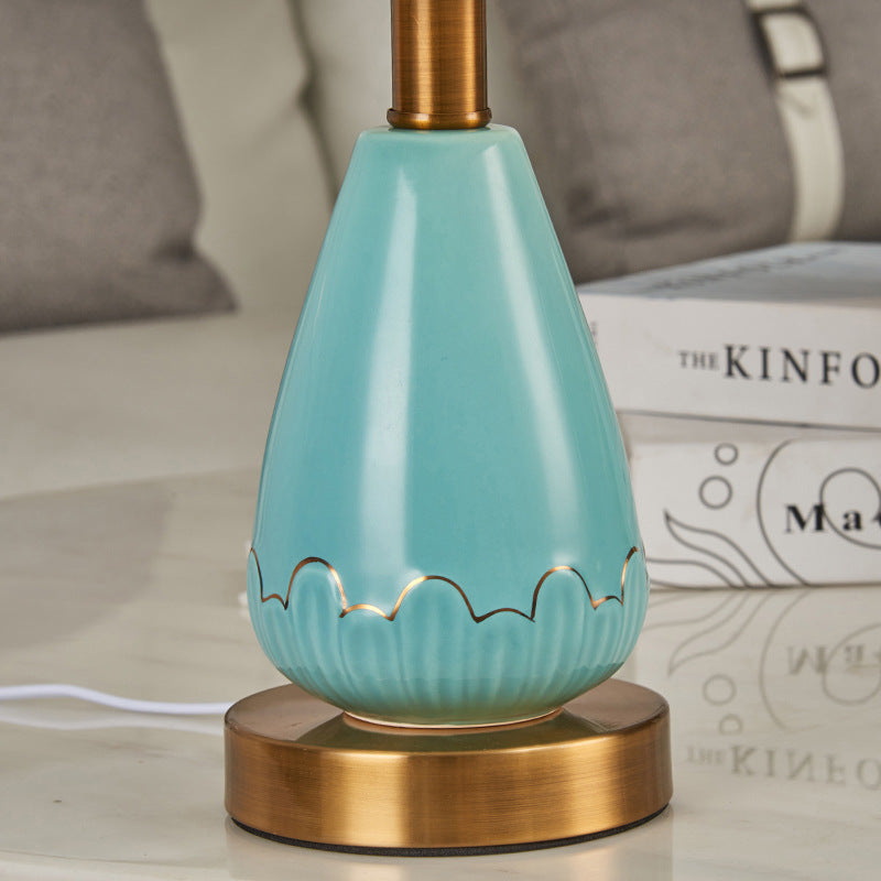Fabric Cone Ceramic Table Lamp