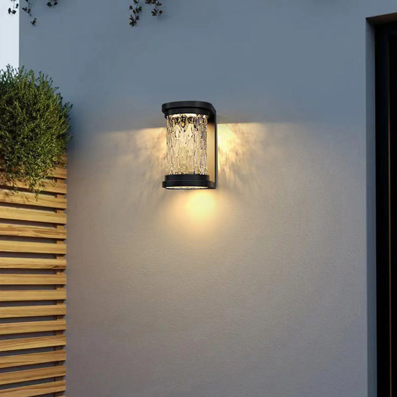 Cylinder Stainless Steel Glass Outdoor Light