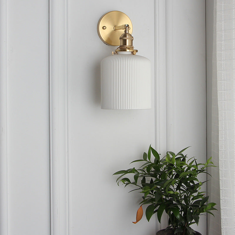 Cylinder Oval Brass Lucite Wall Lamp