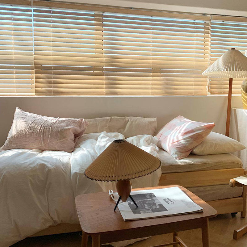 Tapered Iron Wood PVC Table Lamp