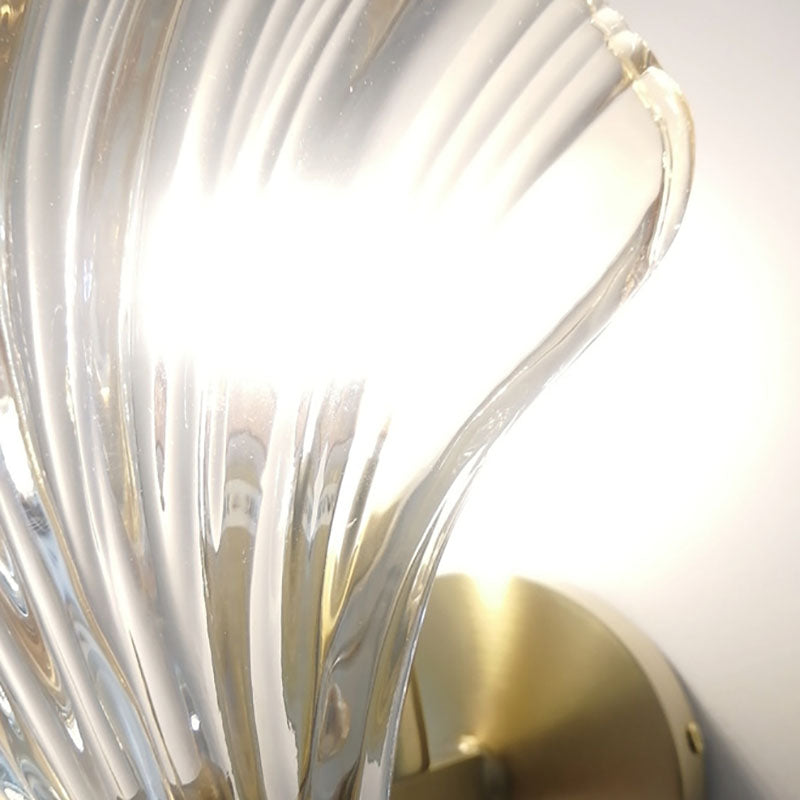 Scalloped Shell Amber Glass Wall Lamp