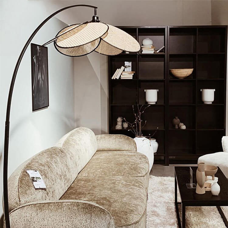 Rattan Flower Shape Living Floor Lamp