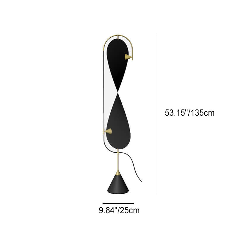Spiral Iron High-stretch Fabric 2-Light Floor Lamp