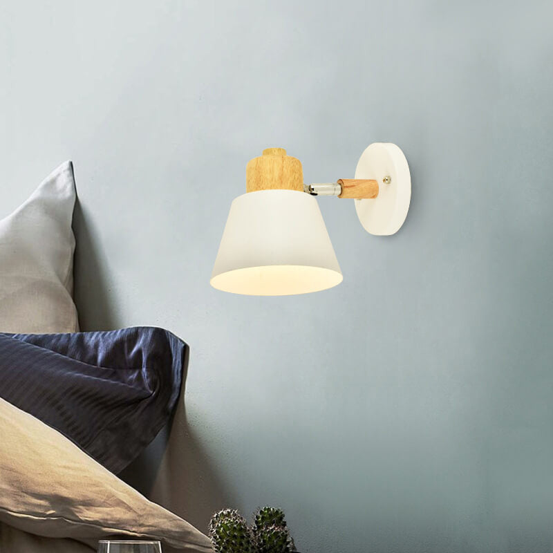 Macaron Dome Cone Wood Wall Lamp