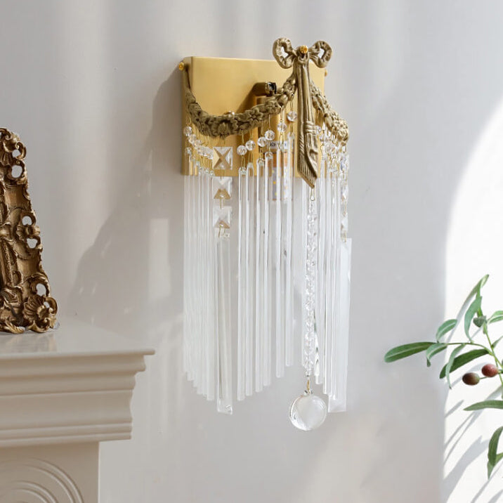 Bow Brass Crystal Wall Lamp