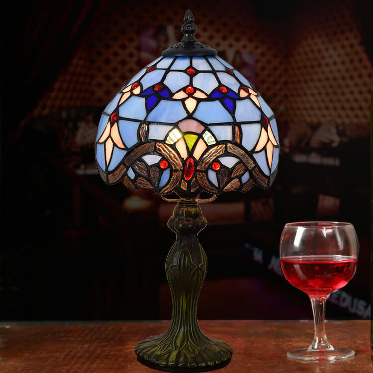 Style Blue Baroque Stained Table Lamp