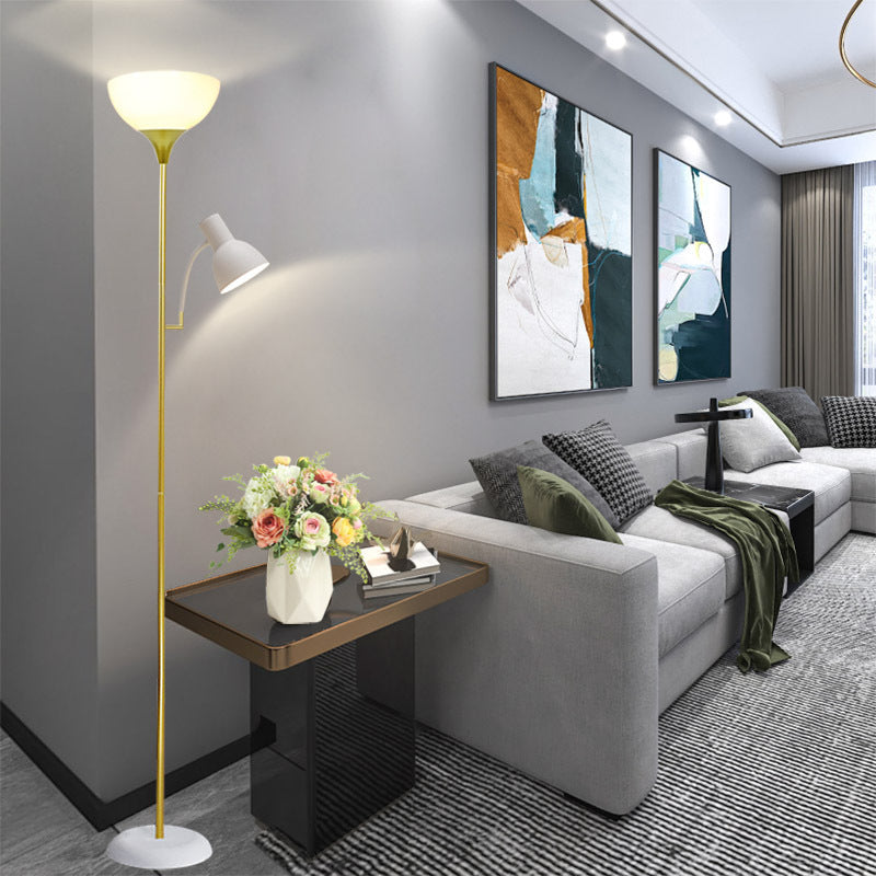 Half Circle Iron Living 2-Light Floor Lamp