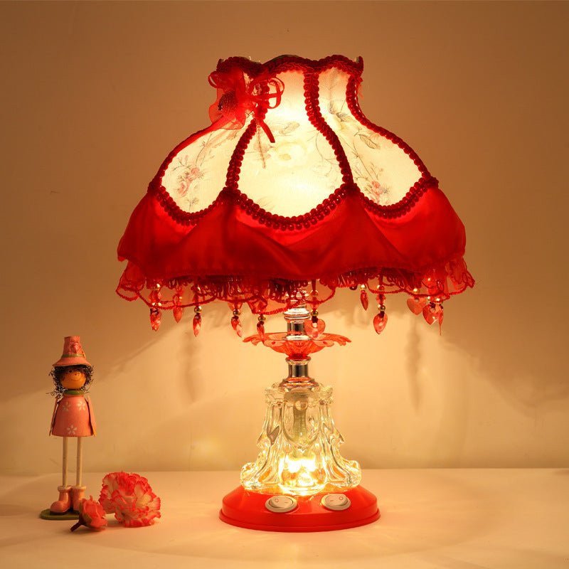 Style Wedding Fabric Glass Table Lamp