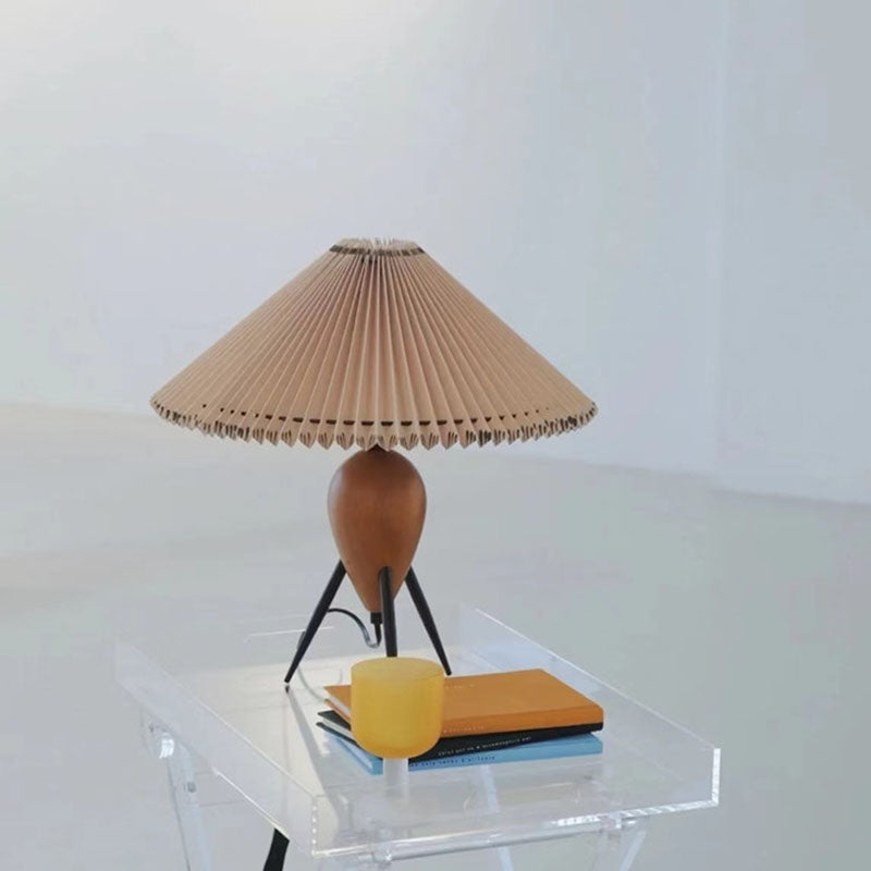 Tapered Iron Wood PVC Table Lamp