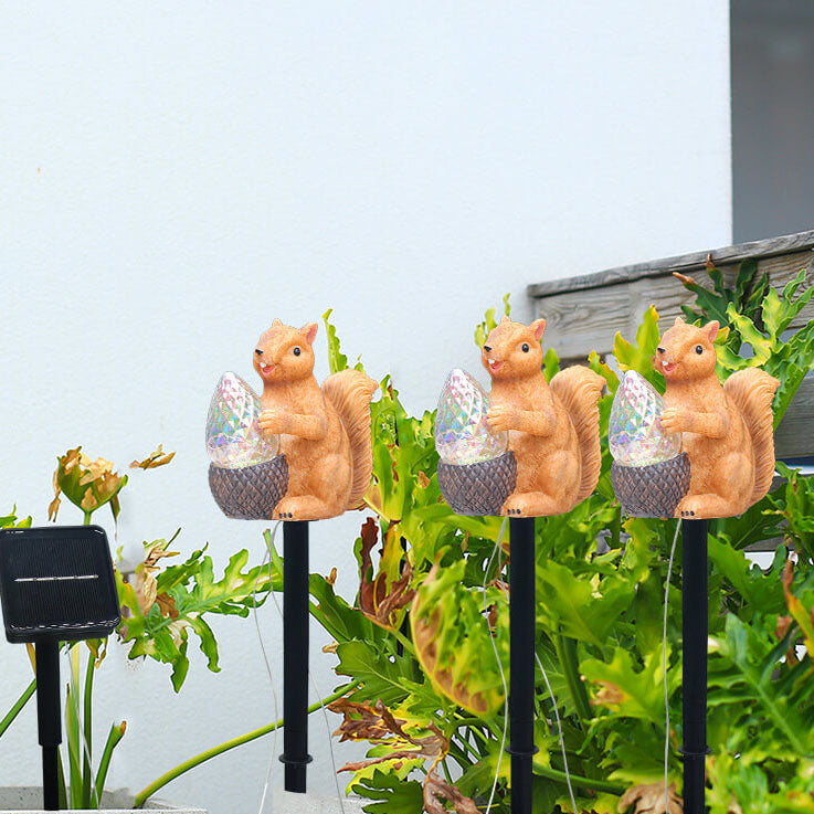 Resin Squirrel Solar Waterproof Outdoor Light