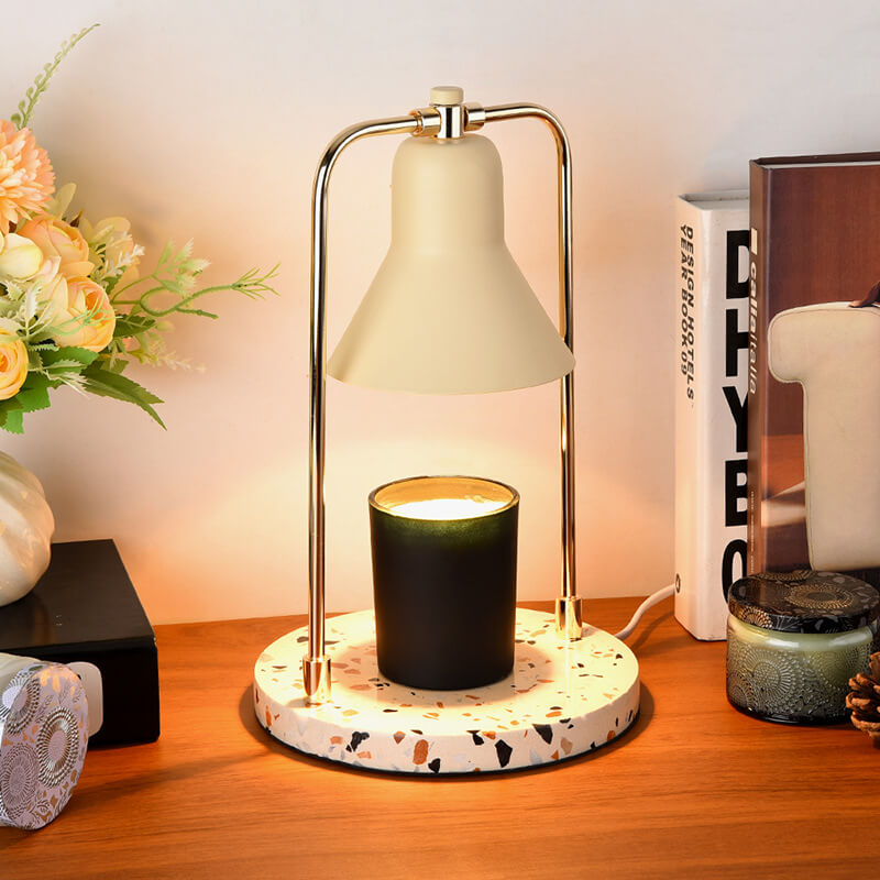 Milk Yellow Cone Marble 2-Light Table Lamp