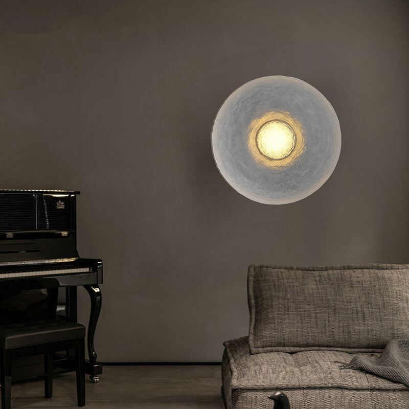 Resin Clear Round Disc Wall Lamp
