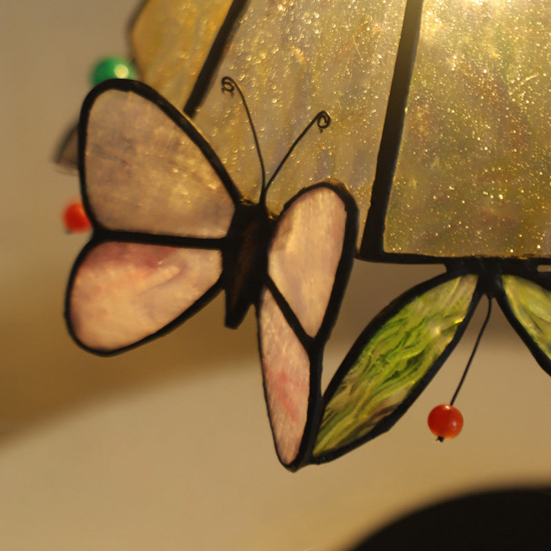Butterfly Prismatic Metal Glass Table Lamp