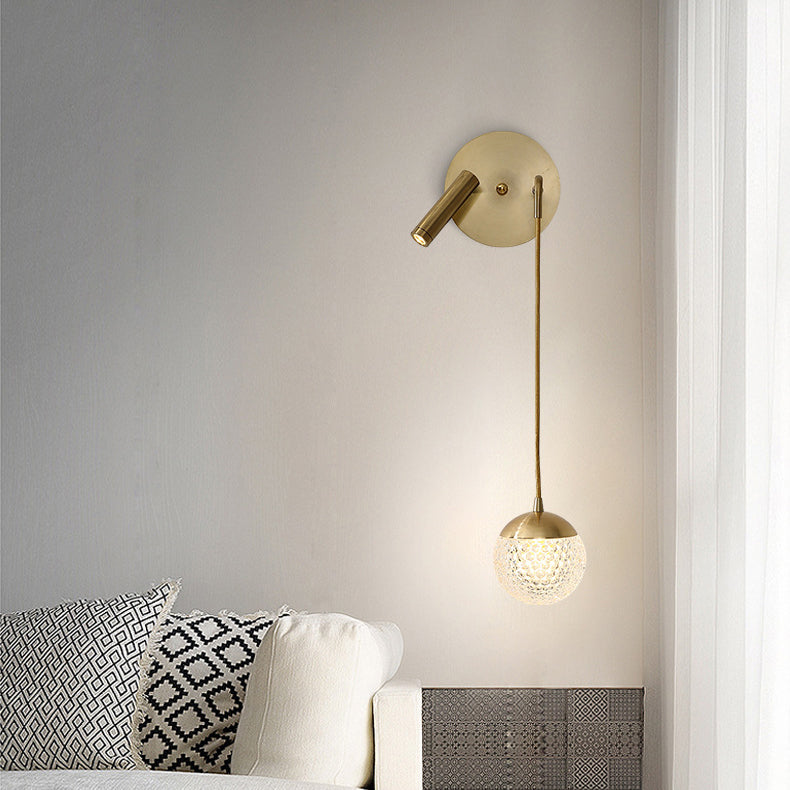 Iron Acrylic Ball Bedside Wall Lamp