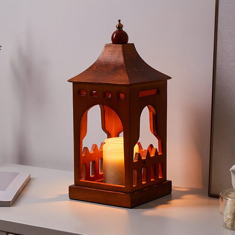 Walnut Cabin Melting Wax Table Lamp