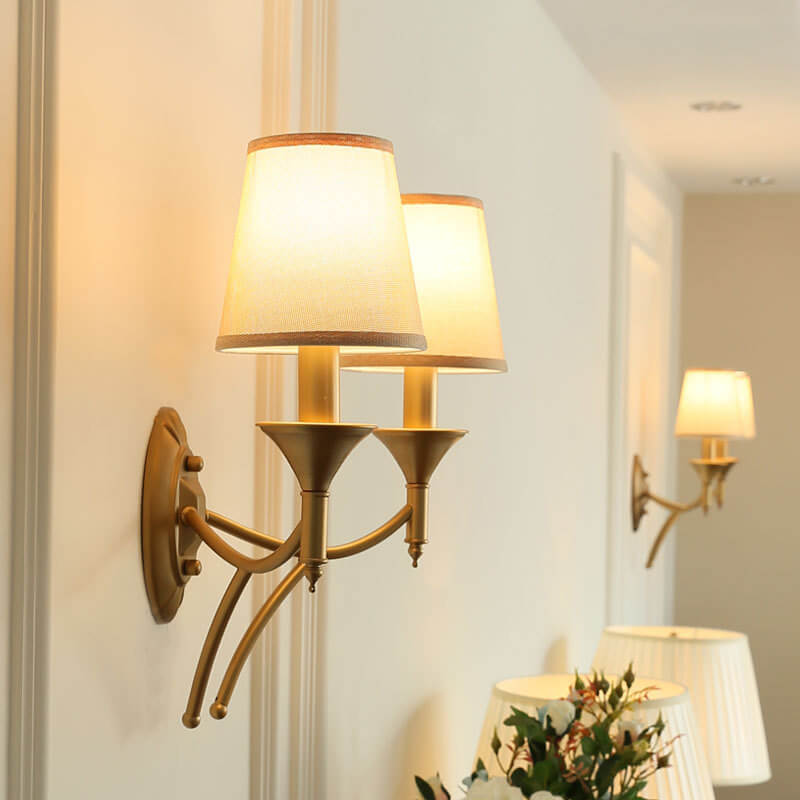 Iron Fabric Mushroom Wall Lamp