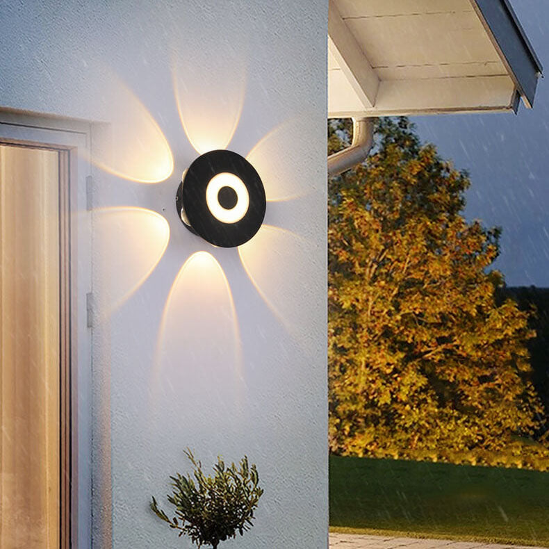 Black Round Aluminum Indoor Outdoor Light