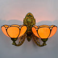 Mediterranean Petal Stained Glass 2-Light Wall Lamp