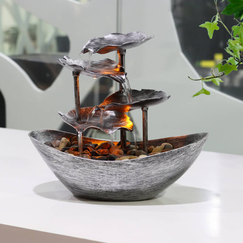 Lotus Leaf Yuanbao Flowing Table Lamp