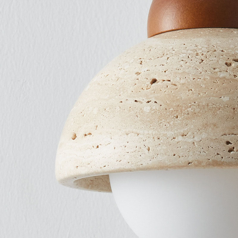 Solid Wood Glass Horn Wall Lamp