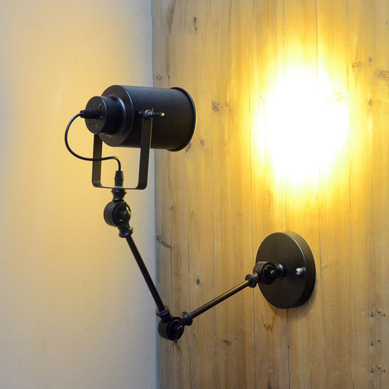 Cylinder Swing Arm Iron Wall Lamp