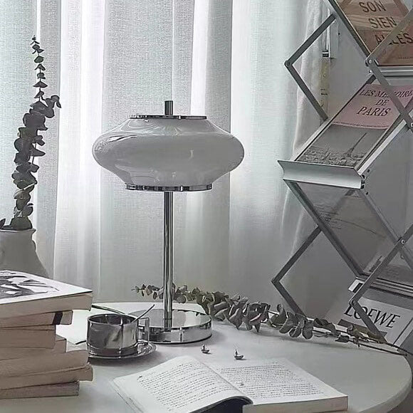 Glass Medieval UFO Shaped Table Lamp