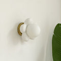 Floral Iron Wood Ceramic Wall Lamp