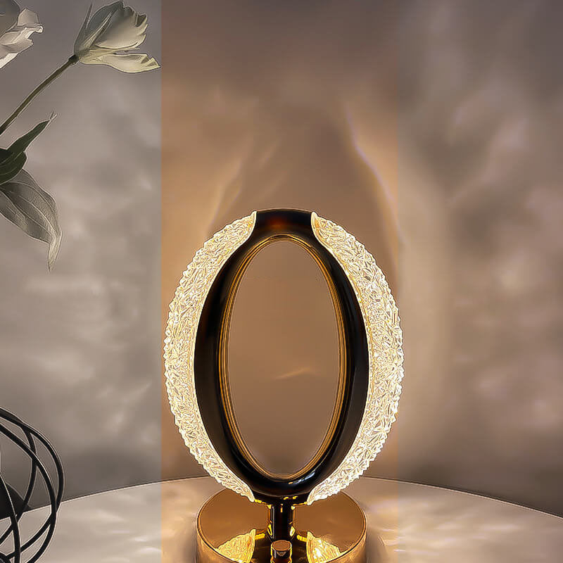 Ring Crystal Acrylic Touch Table Lamp