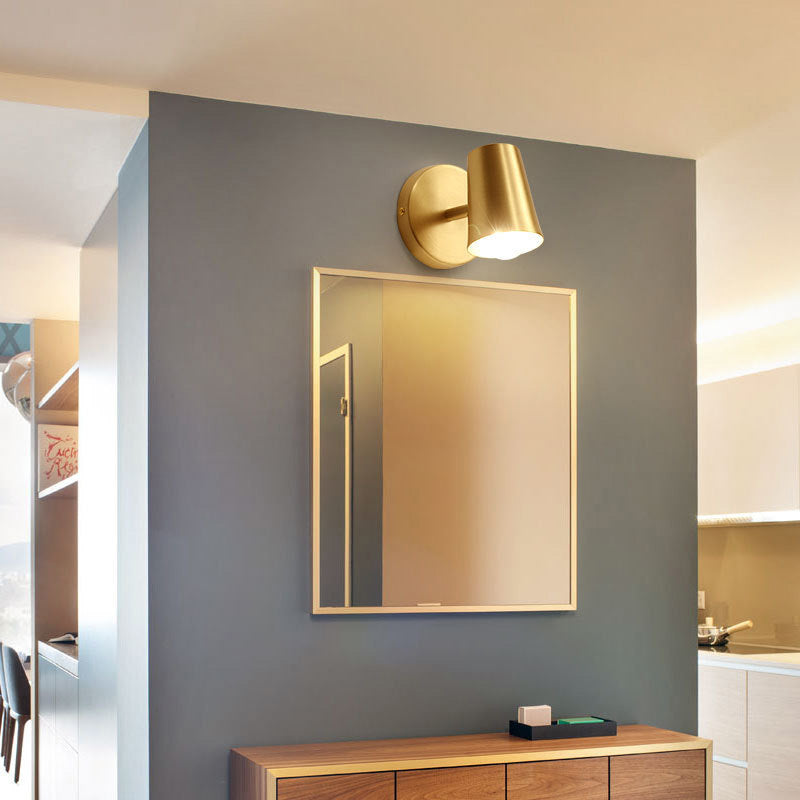 Full Copper Semi-Conical Vanity 2-Light Wall Lamp